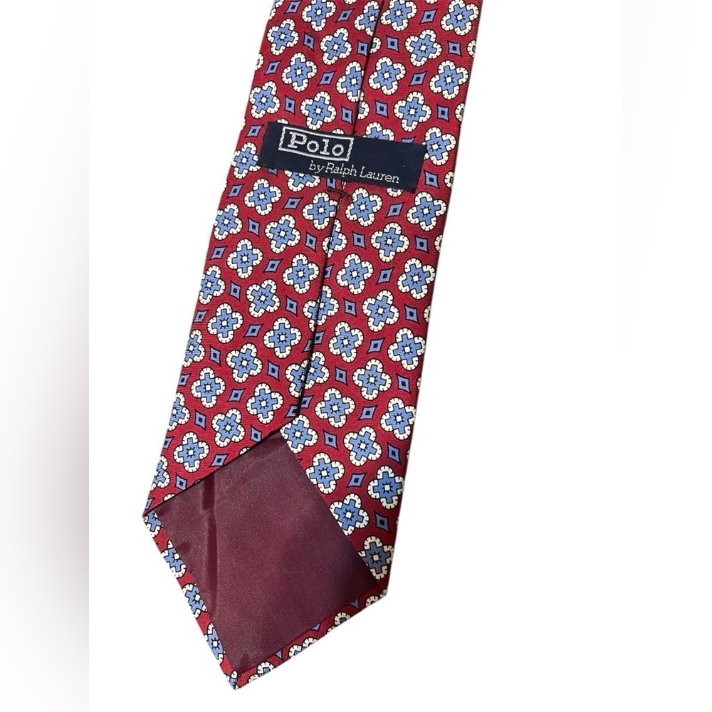 Polo Ralph Lauren Red and Blue Floral Silk Tie - Picture 2 of 5